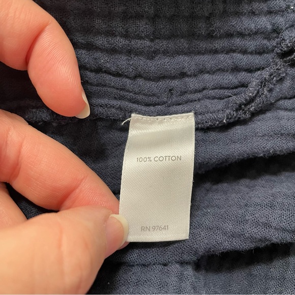 J. Jill Navy Blue Cotton Gauzy Collared Mini Shift Shirt Dress Women's Size SP - Picture 9 of 11